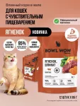 Bowl Wow 0,085кг ягненок и шпинат в кусочки в желе для кошек с чувствительным пищеварением (665151)