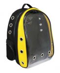 Переноска-рюкзак №1 Favorite с панорамным видом,вентиляционным отверстием для животных, 21x23x41см,черно-желтый