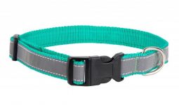 Ошейник (Аркон) DOG&VOGUE со светоотражающей полосой шир. 25мм, зеленый