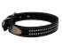 Ошейник (Каскад) кожаный двойной со стразами шир. 12мм обхв.шеи 24-28см