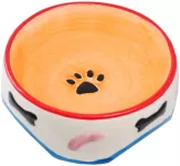 Миска (№1) керамическая фигурная, лапки, косточки, роспись 310мл, 15*6,25см