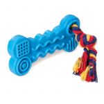 Игрушка (Triol) из цельнолитой резины Косточка с веревкой для собак, 95/165мм