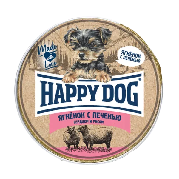 Happy Dog Natur Line 0,125кг ягненок с печенью, сердцем и рисом паштет для щенков