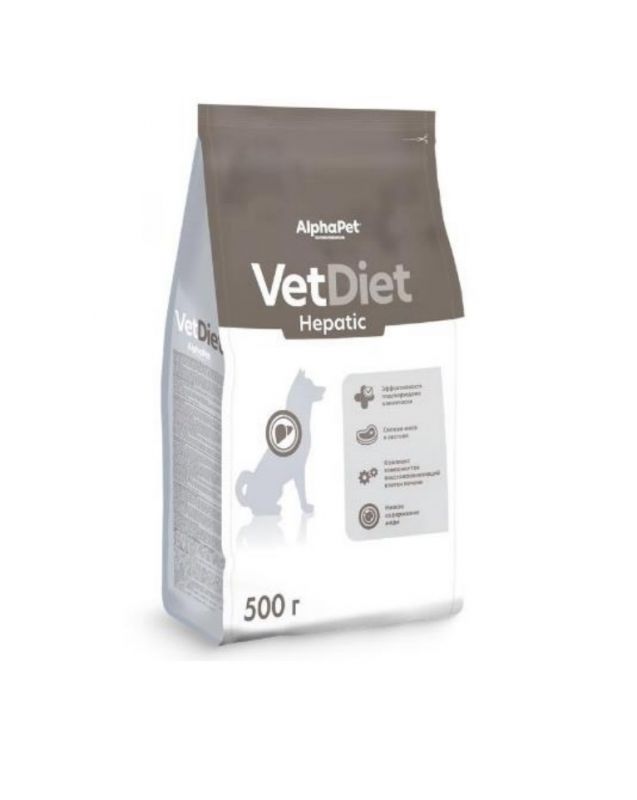 AlphaPet Vet Diet (АльфаПет) 0,5кг Hepatic сухой при заболеваниях печени для собак (655278)