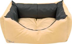 Лежанка (Зооэкспресс) пухлик «Oxford» №2 двухсторонняя 49*36*22 см бежевый/серый