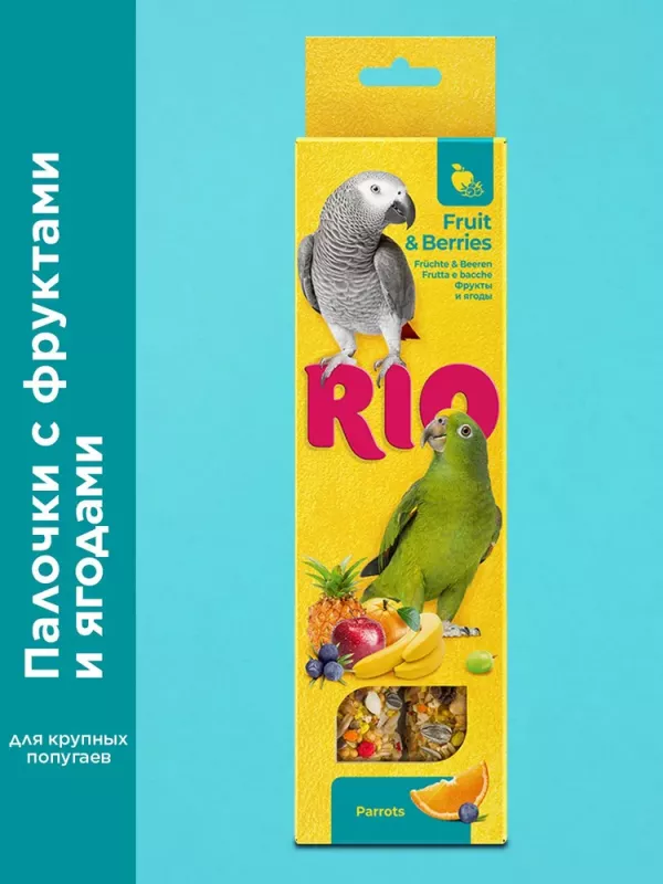 Rio 0,09кг*2шт палочки для попугаев с фруктами и ягодами