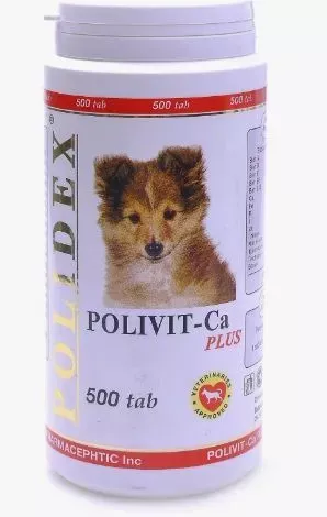 Polidex Polivit-Ca Plus 500шт витаминно-минеральный комплекс для собак