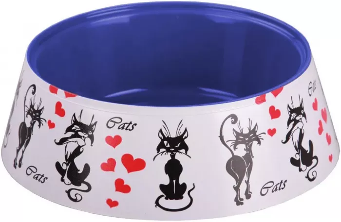 Миска (Zoo Plast) 'Cats' 0,3л, серая (14,5*14,5*4,5см)