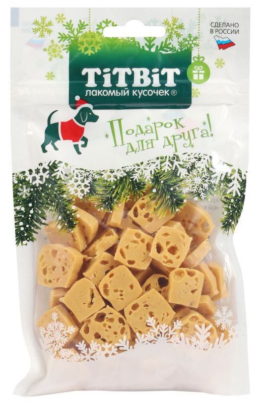 TiTBiT 0,09кг сырная нарезка для собак (Новогодняя коллекция)