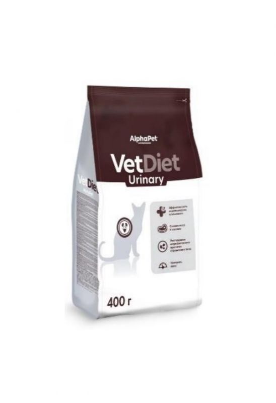 AlphaPet Vet Diet (АльфаПет) 0,4кг Urinary сухой при заболеваниях нижних отделов мочевыводящих путей для кошек (655230)