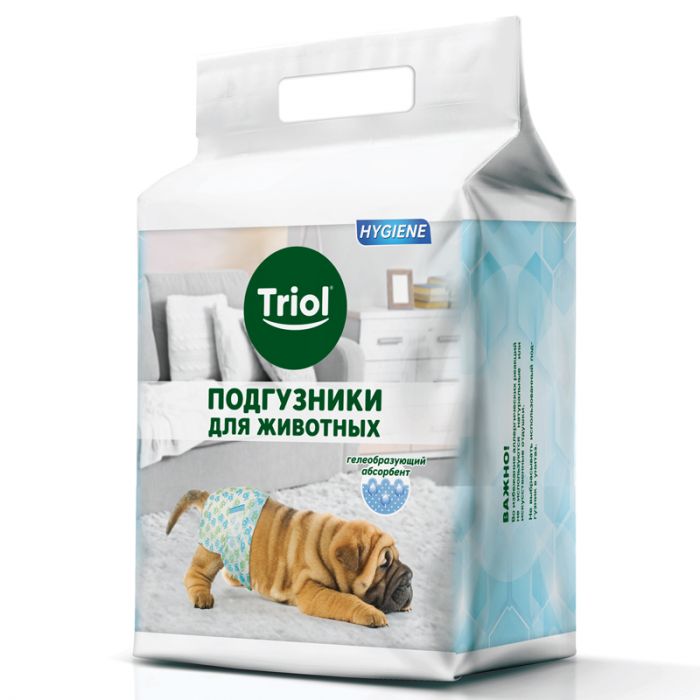 Подгузники (Triol)  M 7-16кг (12шт) для животных