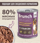 Brunch 0,34кг с языком консервы для собак (233864) NEW