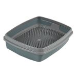 Туалет Сибирская кошка Мяус с сеткой высокие ножки и бортиком (40*30*9) тиффани