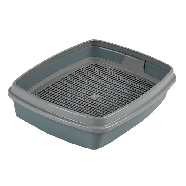 Туалет Сибирская кошка Мяус с сеткой высокие ножки и бортиком (40*30*9) тиффани