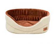 Лежанка (Зооэкспресс) Classic искусственная замша, плюш №4 кремовая, 53*38*18 см