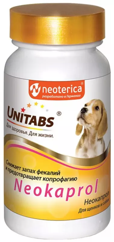 Unitabs 100табл. витаминно-минеральная добавка Neokaprol, для снижения запаха фекалий для щенков и собак