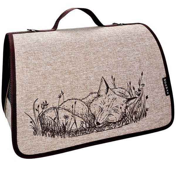 Сумка-переноска Догман Лира №3 лиса 'Dogman' бежевая (43х27х27см)