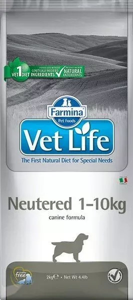 Farmina (Фармина) Vet Life Dog Neutered 2кг с курицей сухой для стерилизованных и кастрированных собак от 1-10кг (5053)