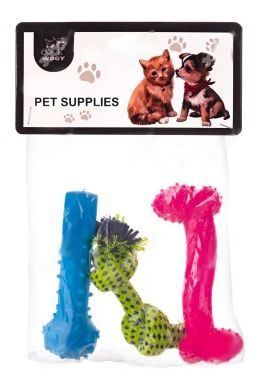 Игрушка Wogy набор 3пр: канат, косточка, палка микс для собак
