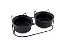 Комплект (Wogy) подставка с керамическими мисками 2х0,3мл 26х13х9.5см для животных