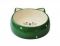 Миска №1 керамическая в форме мордочки кошки, зеленая, горох 180мл, 12,5*12,5*3,8см