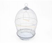 Клетка №1 круглая укомплектованная 48,5*48,5*76см, серебряная для птиц