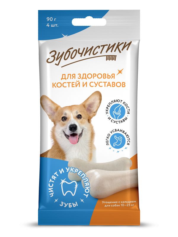 Зубочистики 0,09кг лакомство Кальциевые (4шт) для собак средних пород (73304003)