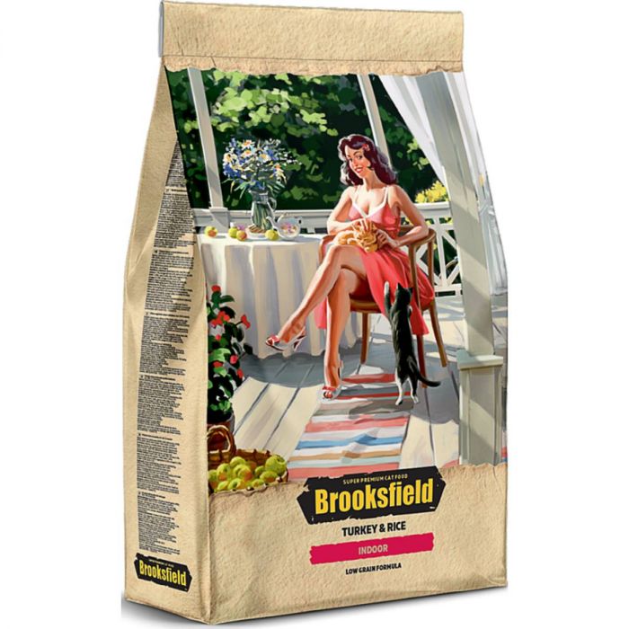 Brooksfield Adult Cat Indoor Turkey 2кг индейка/рис сухой для кошек живущих в помещении (354615) NEW