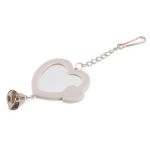 Игрушка для птиц (Wogy) Зеркало Сердце двустороннее с колокольчиком 20х8см, на цепочке