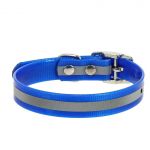 Ошейник (Каскад) из биотана со светоотражающей полосой шир. 12мм, обх. шеи. 20-24см, синий