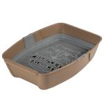 Туалет Сибирская кошка Евро глубокий с сеткой (44х32х11) капучино